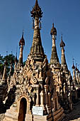 Kakku Pagoda complex. Detail of the stupa inside the cluster of pagodas that make up the complex. Shan State, Burma (Myanmar).